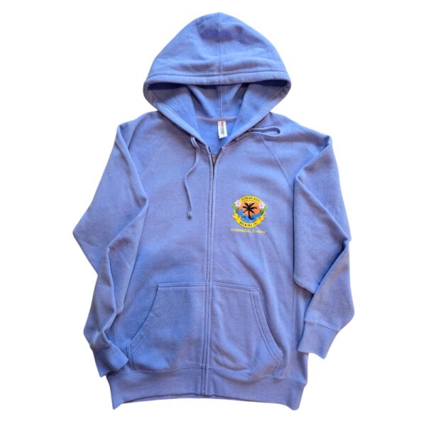 Blue Zip Up Hoodie Front