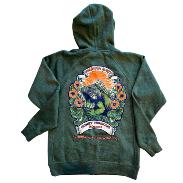 iguana bait zip up hoodie back