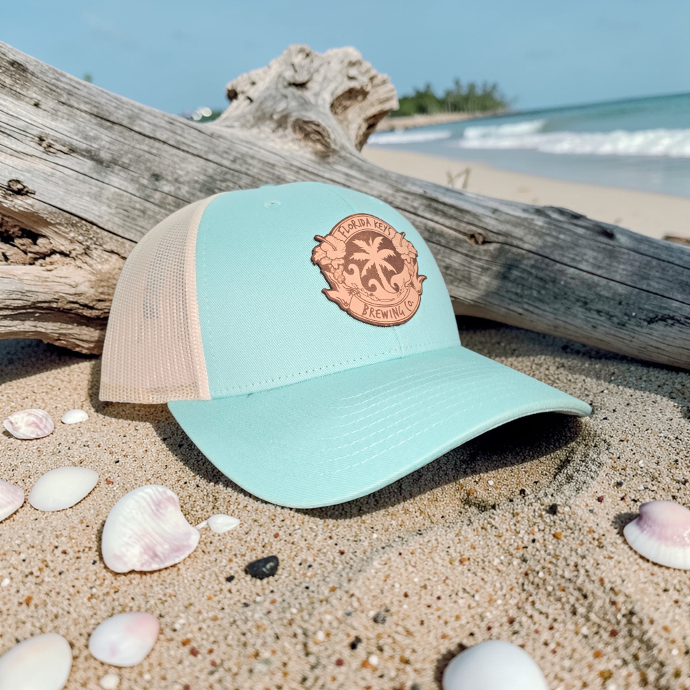 Turquoise Leather Patch Hat 1k