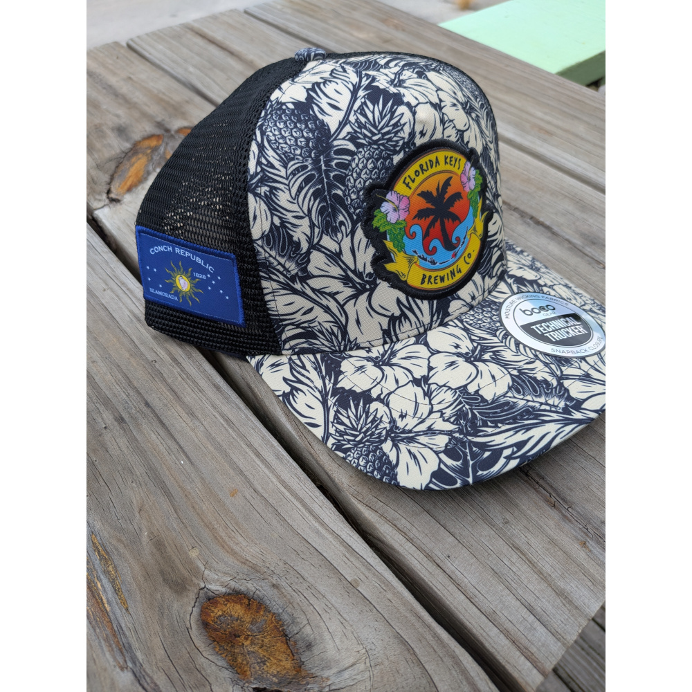 hawaiian print conch republic hat